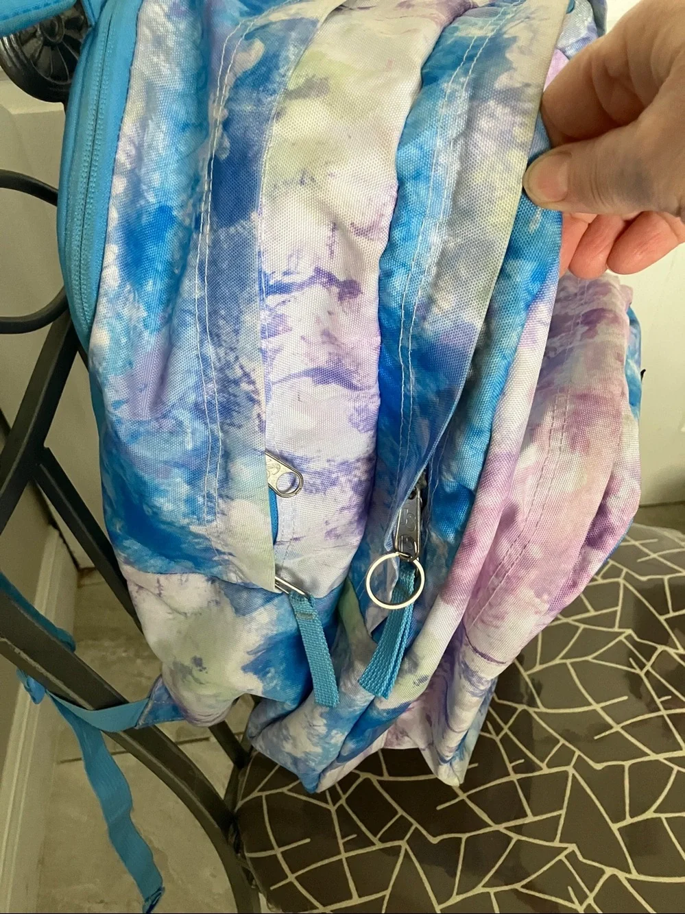 JanSport Big Student backpack in the Mystical Swirl tie-dye pattern
